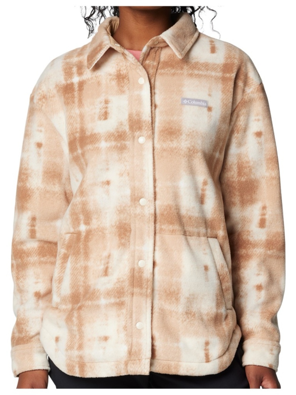 Columbia Women's Cream & Tan Plush Button-Front Jacket